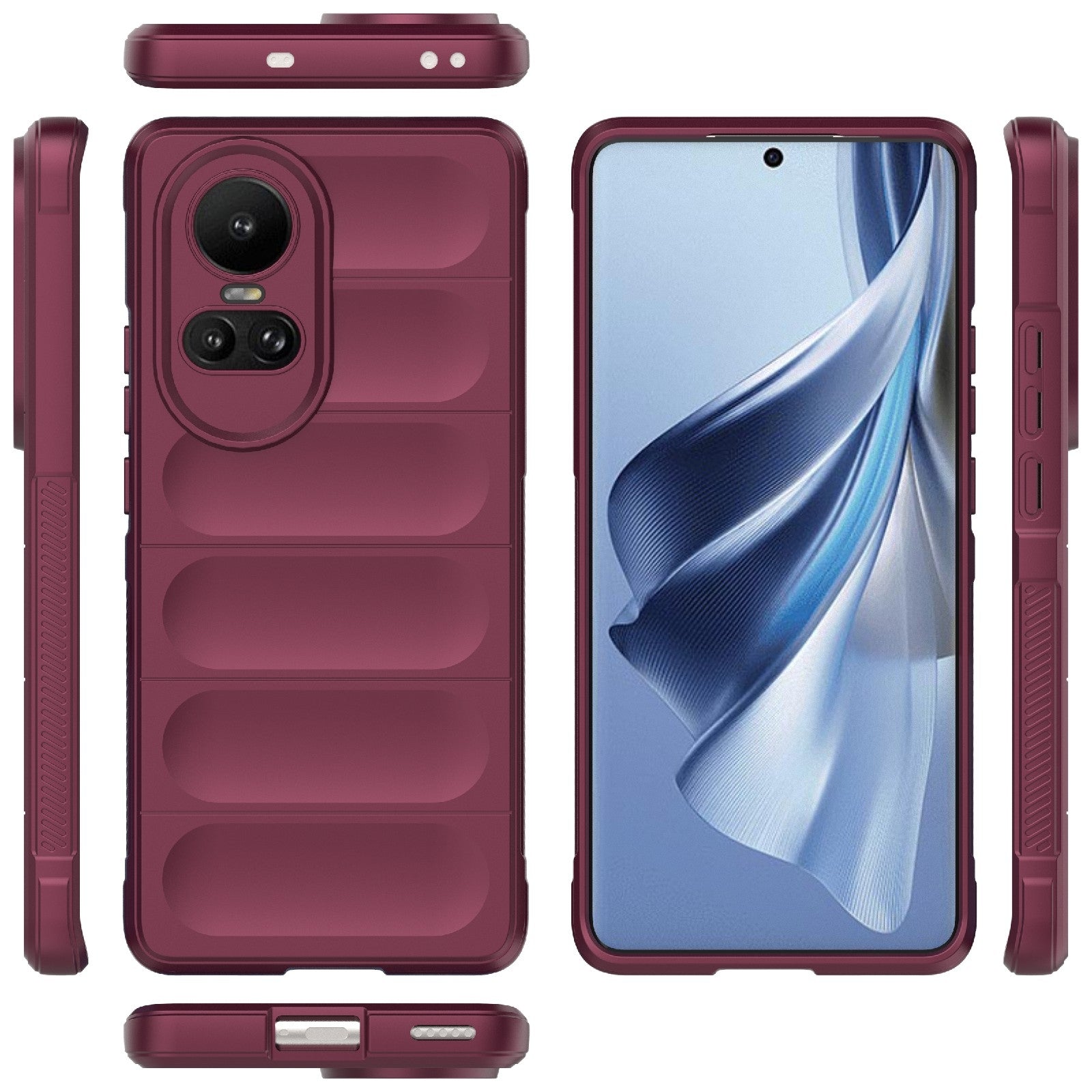 OPPO Reno10 5G Global Magic Shield Phone Case - Durable TPU + Flannel, Stylish Protection, Brightly Coloured, Wear-Resistant-buycases.co.uk