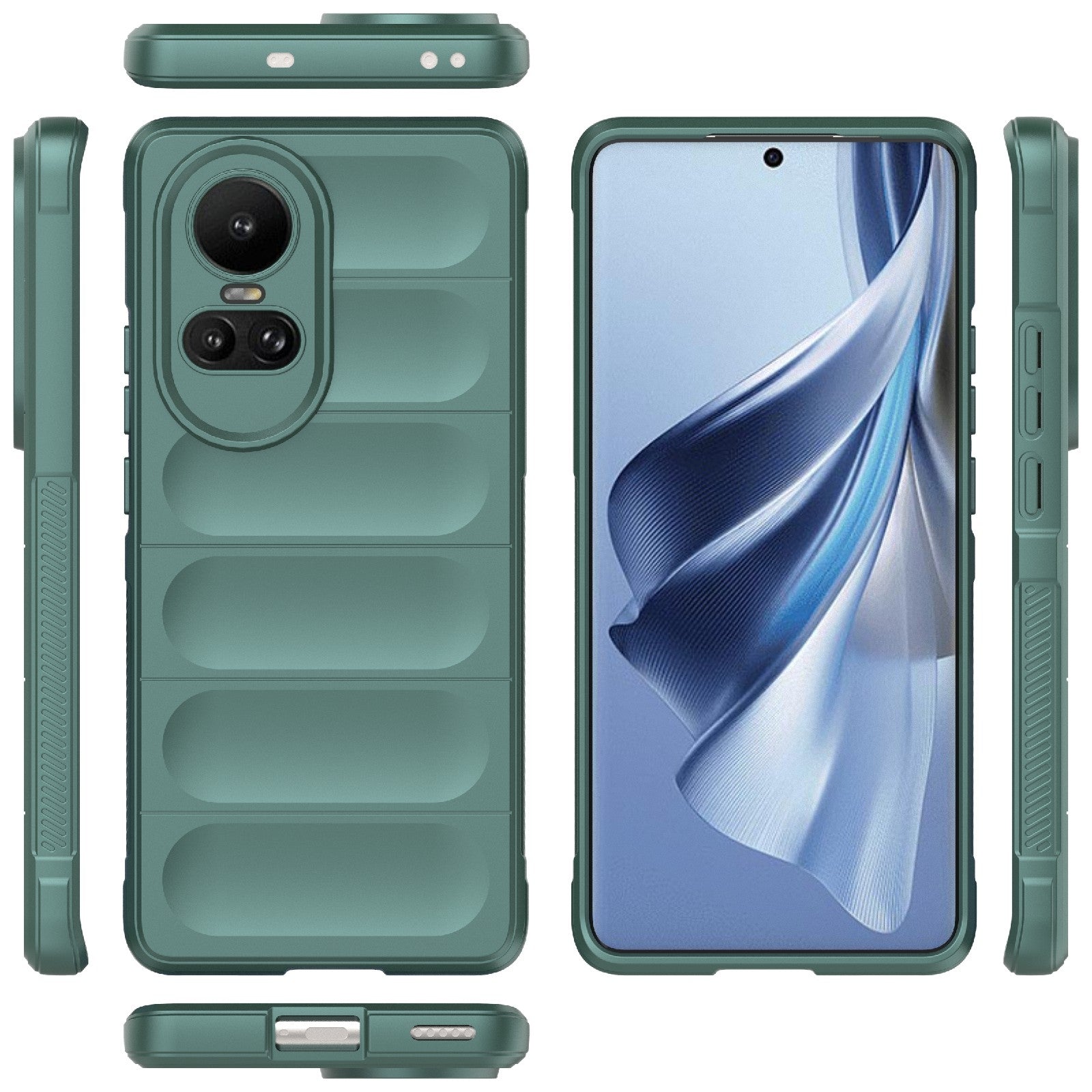 OPPO Reno10 5G Global Magic Shield Phone Case - Durable TPU + Flannel, Stylish Protection, Brightly Coloured, Wear-Resistant-buycases.co.uk