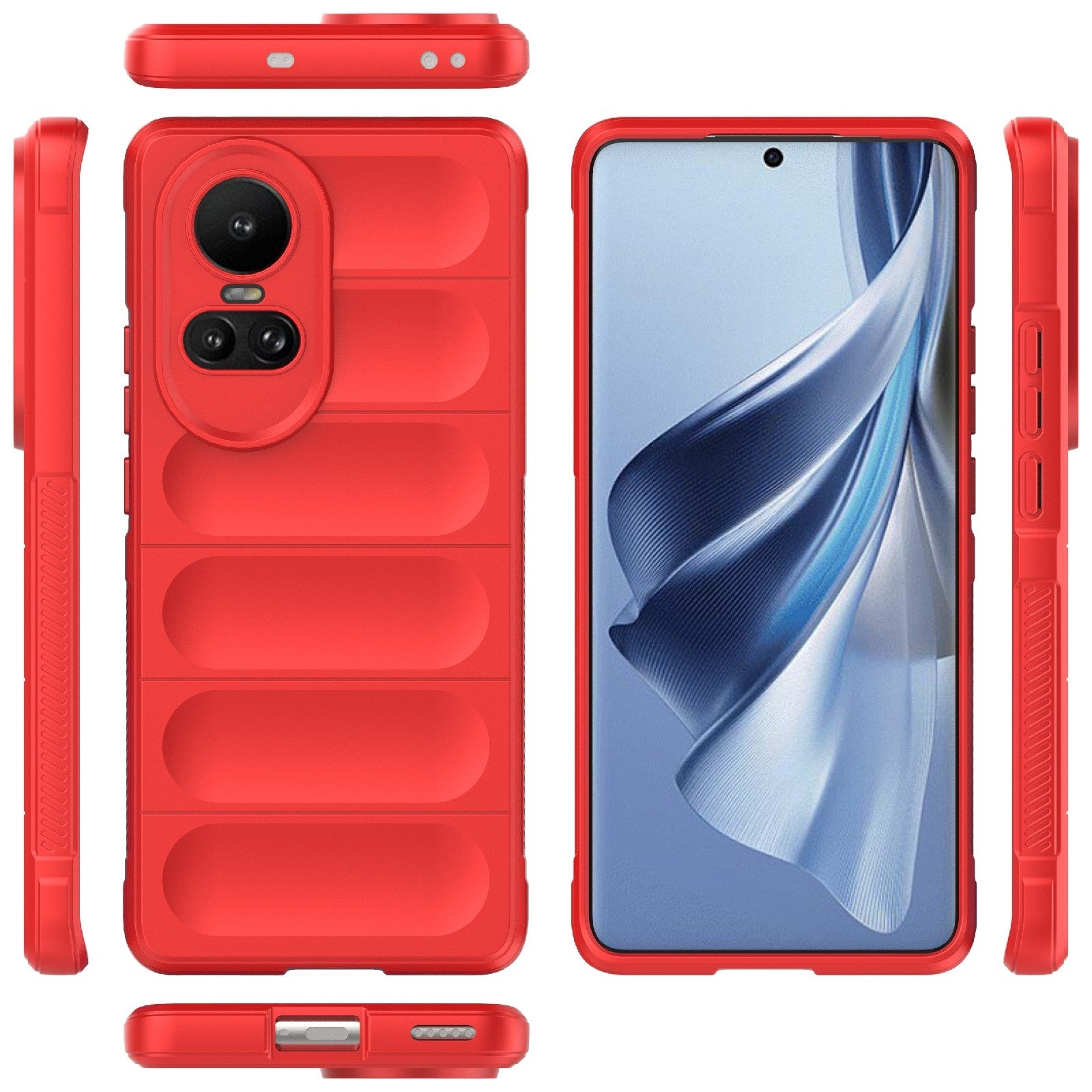 OPPO Reno10 5G Global Magic Shield Phone Case - Durable TPU + Flannel, Stylish Protection, Brightly Coloured, Wear-Resistant-buycases.co.uk