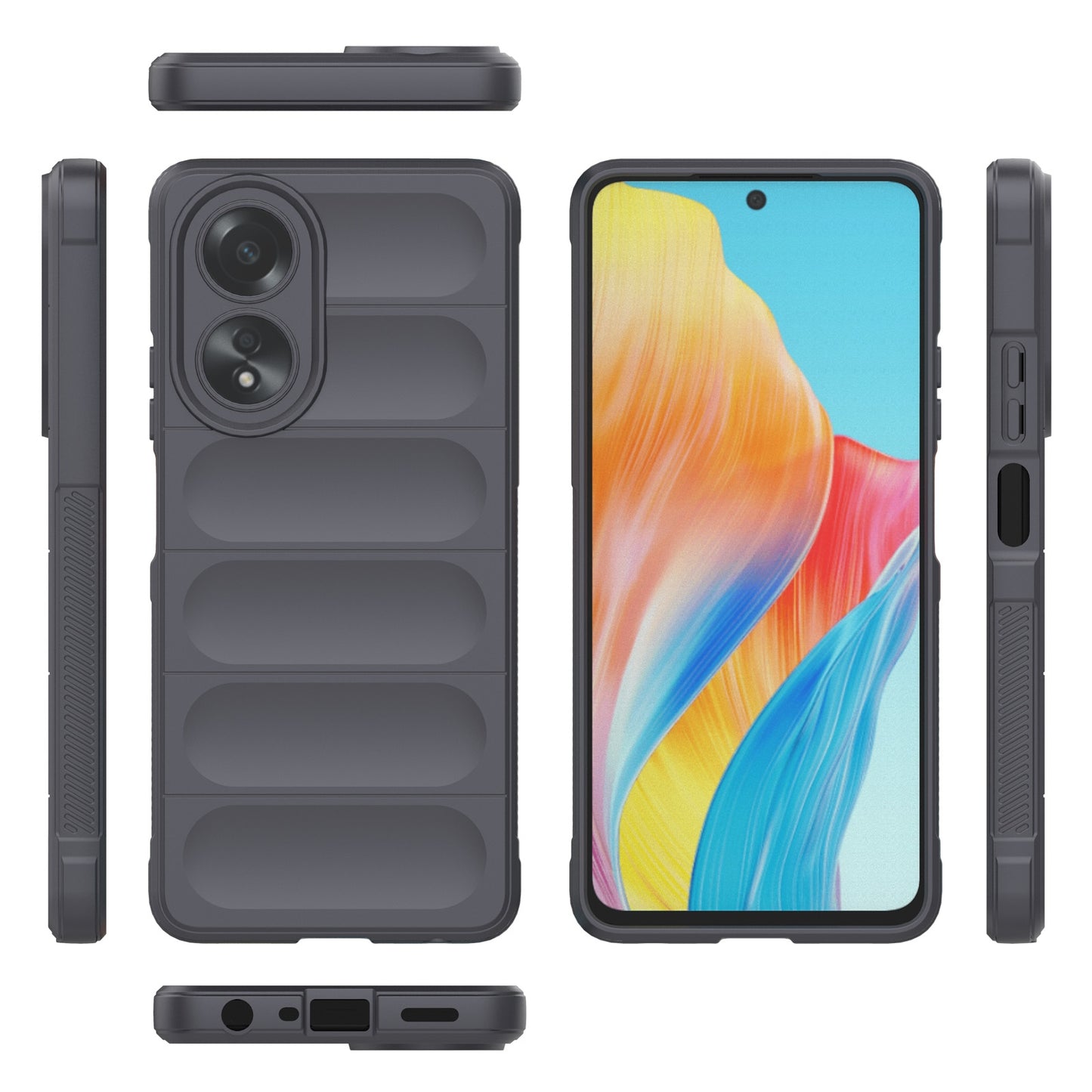 OPPO A58 4G Global Magic Shield Phone Case - Durable TPU + Flannel, Stylish Protection, Brightly Coloured, Wear-Resistant-buycases.co.uk