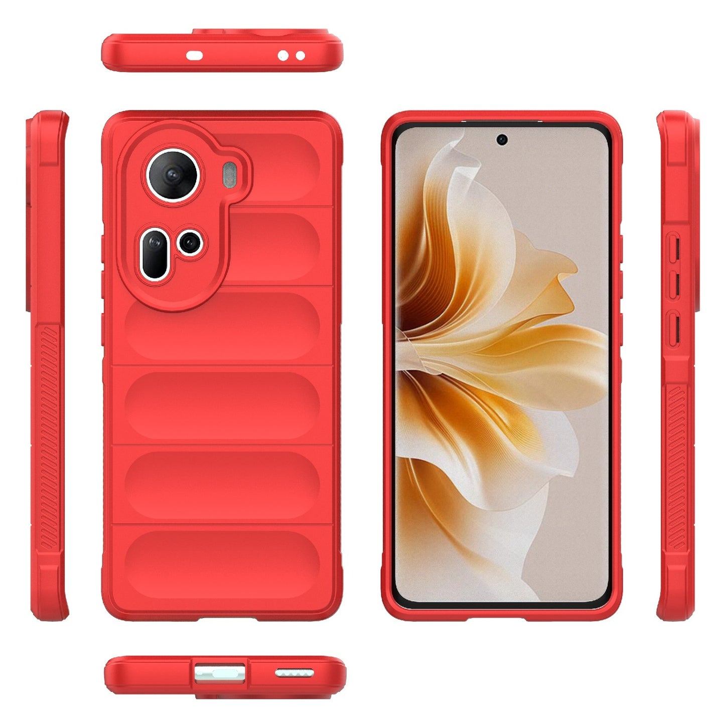 OPPO Reno11 5G Global Magic Shield Phone Case - Durable TPU + Flannel, Stylish Protection, Brightly Coloured, Wear-Resistant-buycases.co.uk