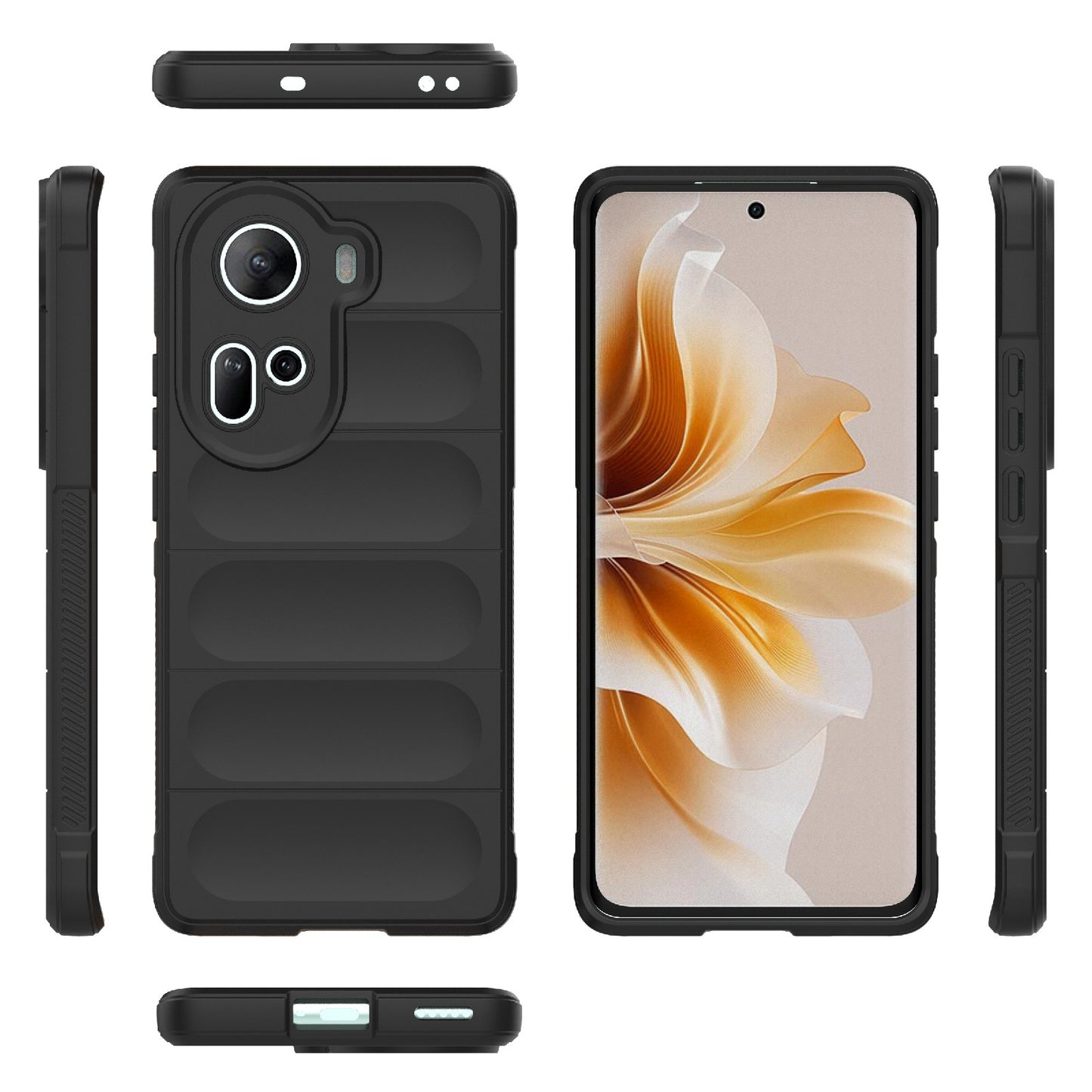 OPPO Reno11 5G Global Magic Shield Phone Case - Durable TPU + Flannel, Stylish Protection, Brightly Coloured, Wear-Resistant-buycases.co.uk