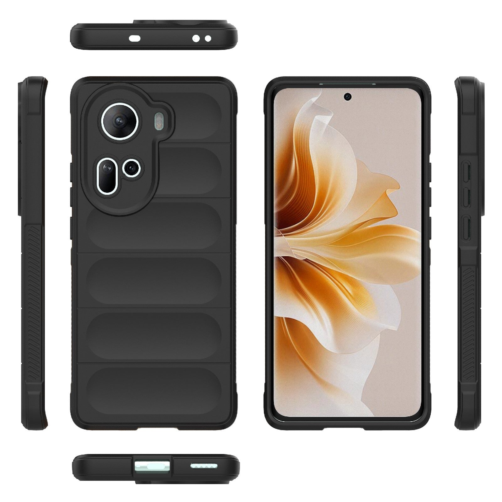 OPPO Reno11 5G Global Magic Shield Phone Case - Durable TPU + Flannel, Stylish Protection, Brightly Coloured, Wear-Resistant-buycases.co.uk