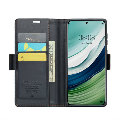 Huawei Mate 60 Leather Wallet Case - RFID Blocking, Stand Function, Card Slots