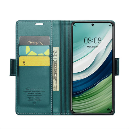 Huawei Mate 60 Leather Wallet Case - RFID Blocking, Stand Function, Card Slots