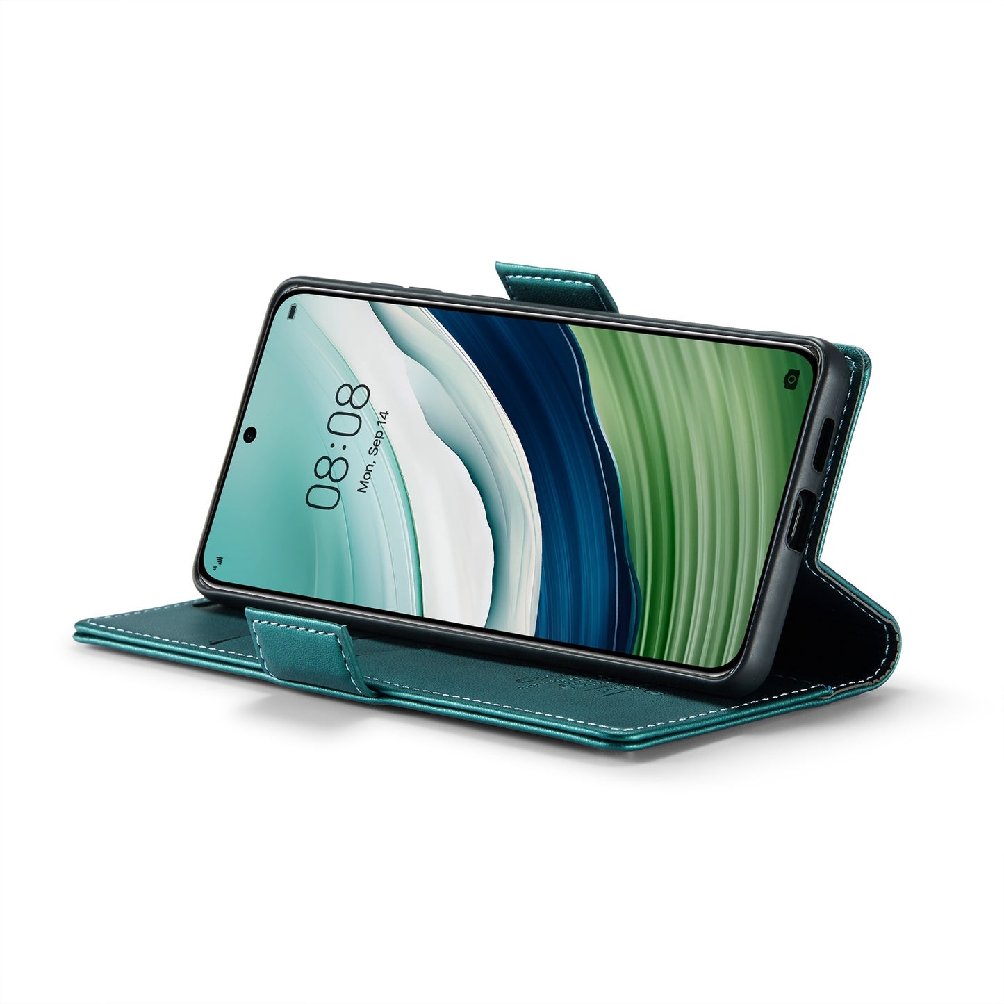 Huawei Mate 60 Leather Wallet Case - RFID Blocking, Stand Function, Card Slots