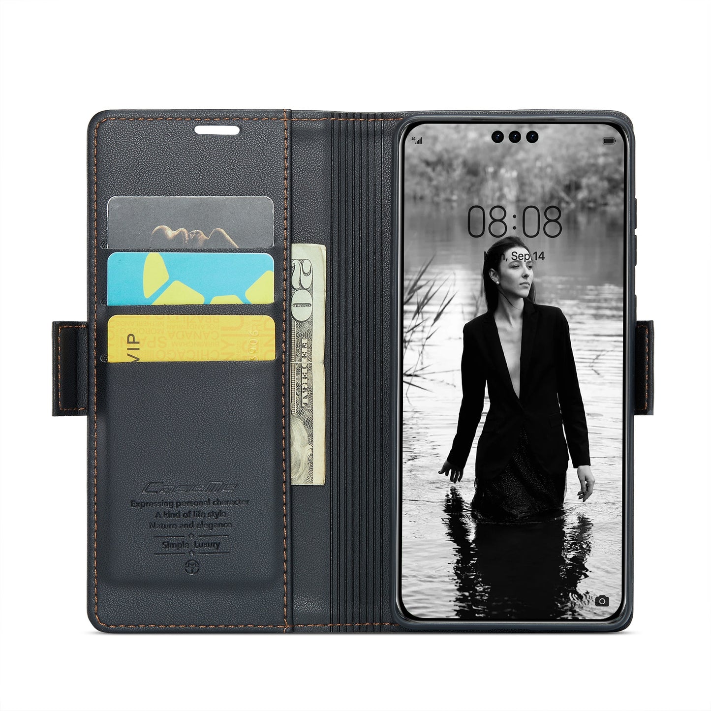 Huawei Mate 60 Pro+ Leather Wallet Case - RFID Blocking, Stand Function, Card Slots