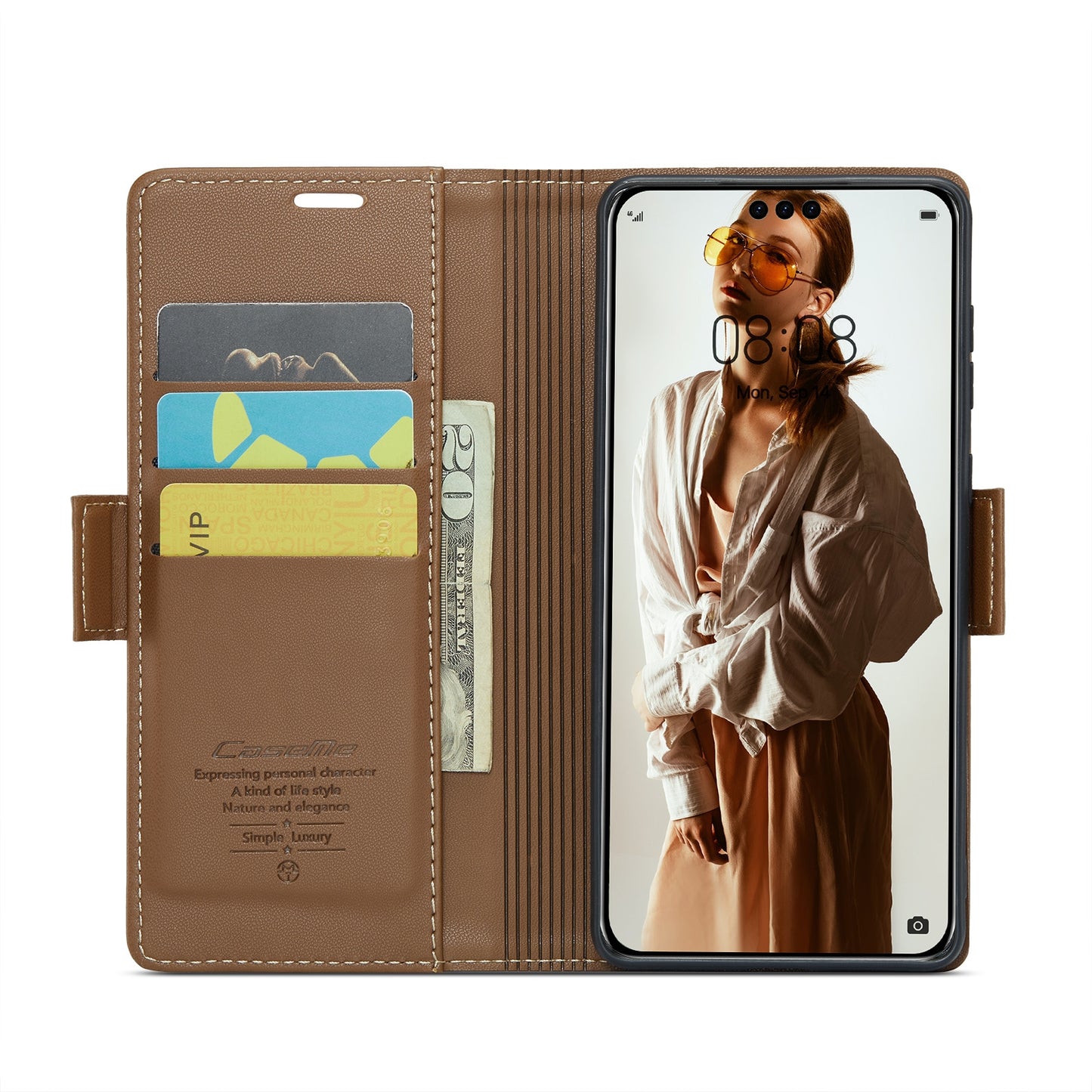 Huawei Mate 60 Pro+ Leather Wallet Case - RFID Blocking, Stand Function, Card Slots