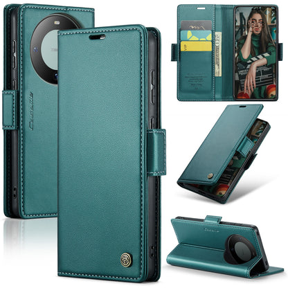 Huawei Mate 60 Pro+ Leather Wallet Case - RFID Blocking, Stand Function, Card Slots