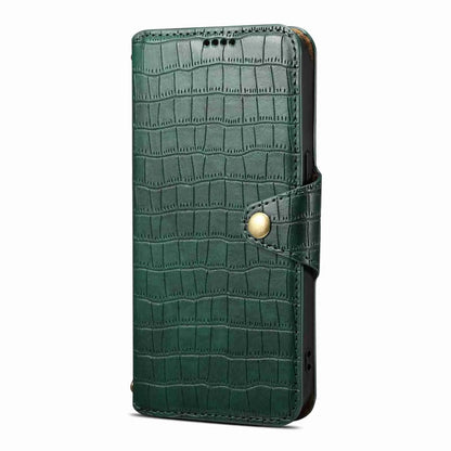 iPhone 15 Denior Leather Case - Crocodile Texture with Oil Edge, Wallet & Kickstand Features-buycases.co.uk