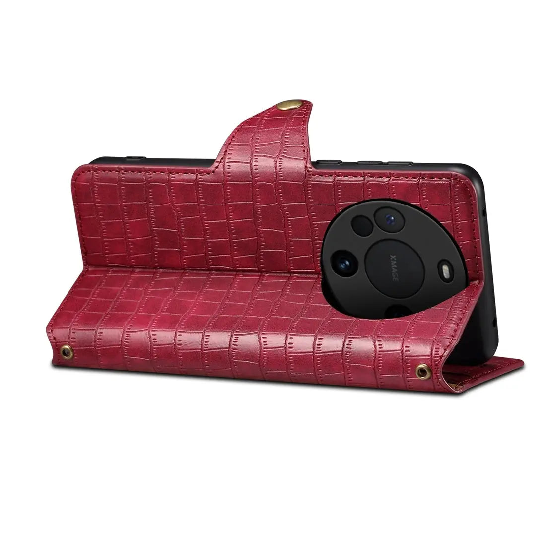 Huawei Mate 60 Denior Leather Case - Crocodile Texture with Oil Edge, Wallet & Kickstand Features-buycases.co.uk