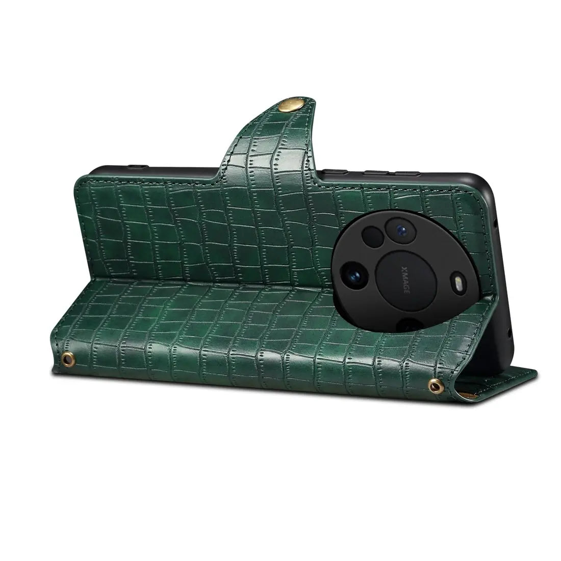 Huawei Mate 60 Denior Leather Case - Crocodile Texture with Oil Edge, Wallet & Kickstand Features-buycases.co.uk