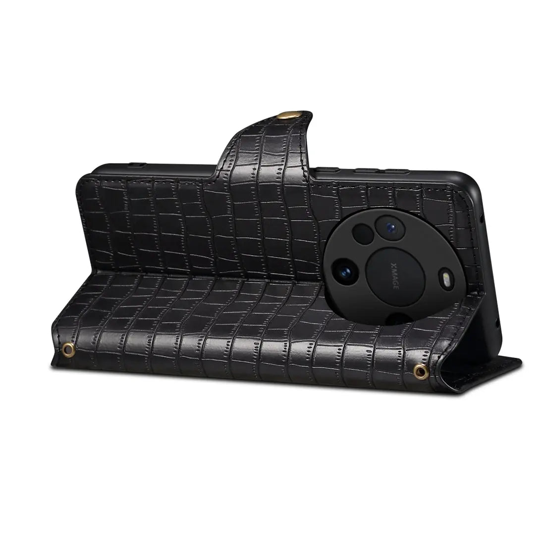 Huawei Mate 60 Denior Leather Case - Crocodile Texture with Oil Edge, Wallet & Kickstand Features-buycases.co.uk