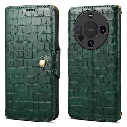 Huawei Mate 60 Pro+ Denior Leather Case - Crocodile Texture with Oil Edge, Wallet & Kickstand Features-buycases.co.uk