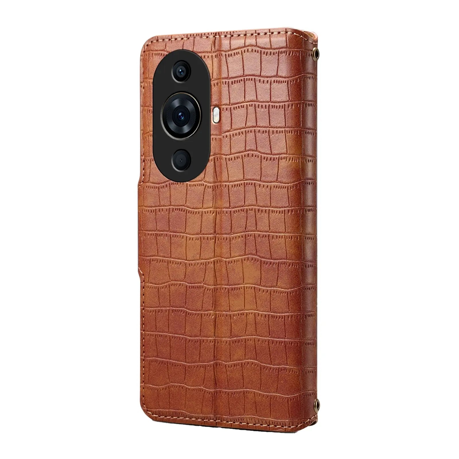 Huawei Nova 11 Pro Denior Leather Case - Crocodile Texture with Oil Edge, Wallet & Kickstand Features-buycases.co.uk