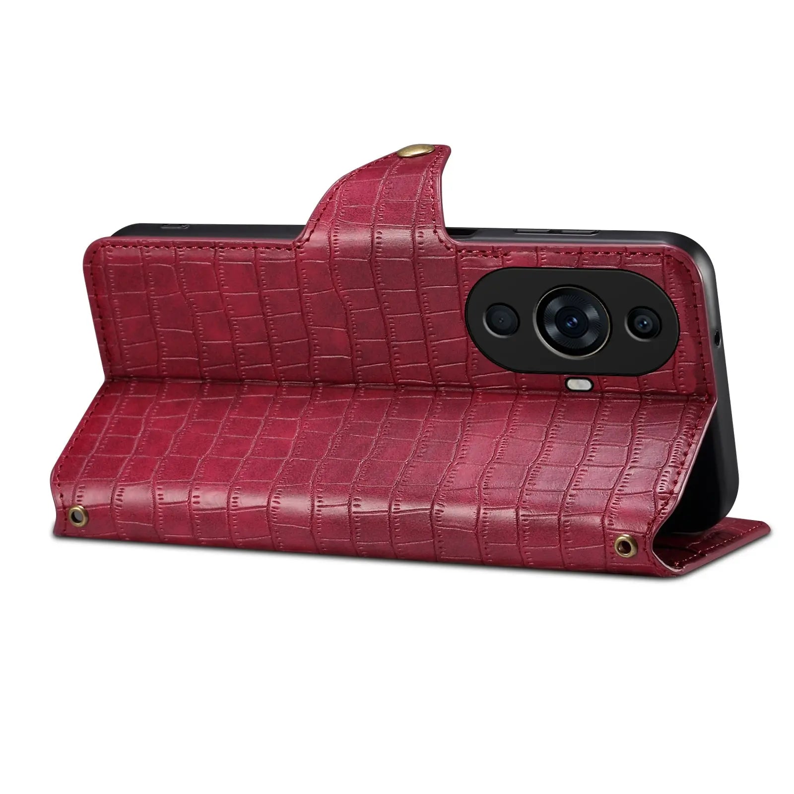 Huawei Nova 11 Pro Denior Leather Case - Crocodile Texture with Oil Edge, Wallet & Kickstand Features-buycases.co.uk