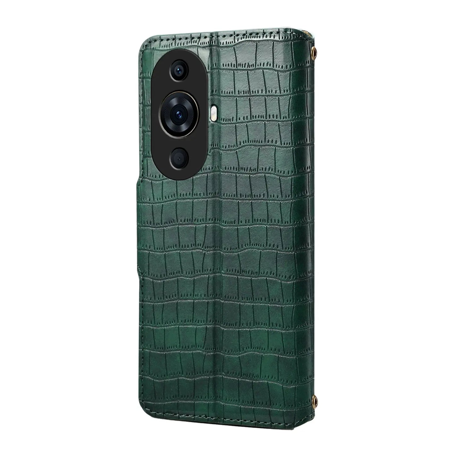 Huawei Nova 11 Pro Denior Leather Case - Crocodile Texture with Oil Edge, Wallet & Kickstand Features-buycases.co.uk
