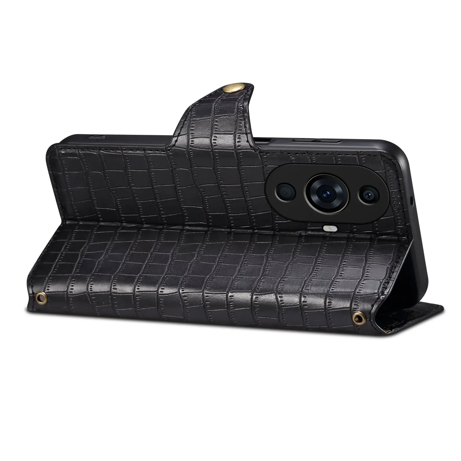 Huawei Nova 11 Pro Denior Leather Case - Crocodile Texture with Oil Edge, Wallet & Kickstand Features-buycases.co.uk