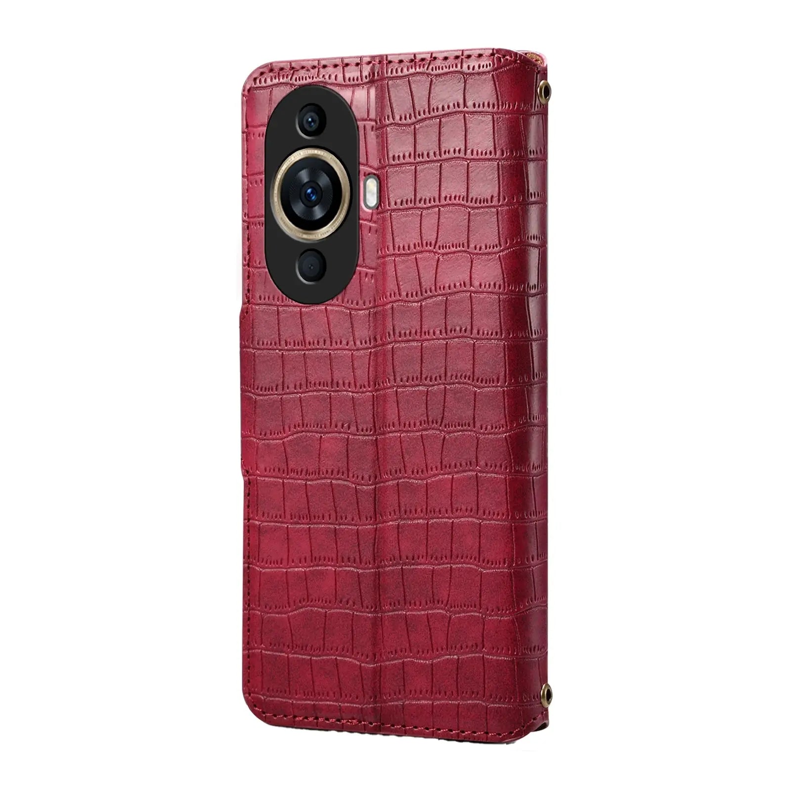 Huawei Nova 11 Denior Leather Case - Crocodile Texture with Oil Edge, Wallet & Kickstand Features-buycases.co.uk