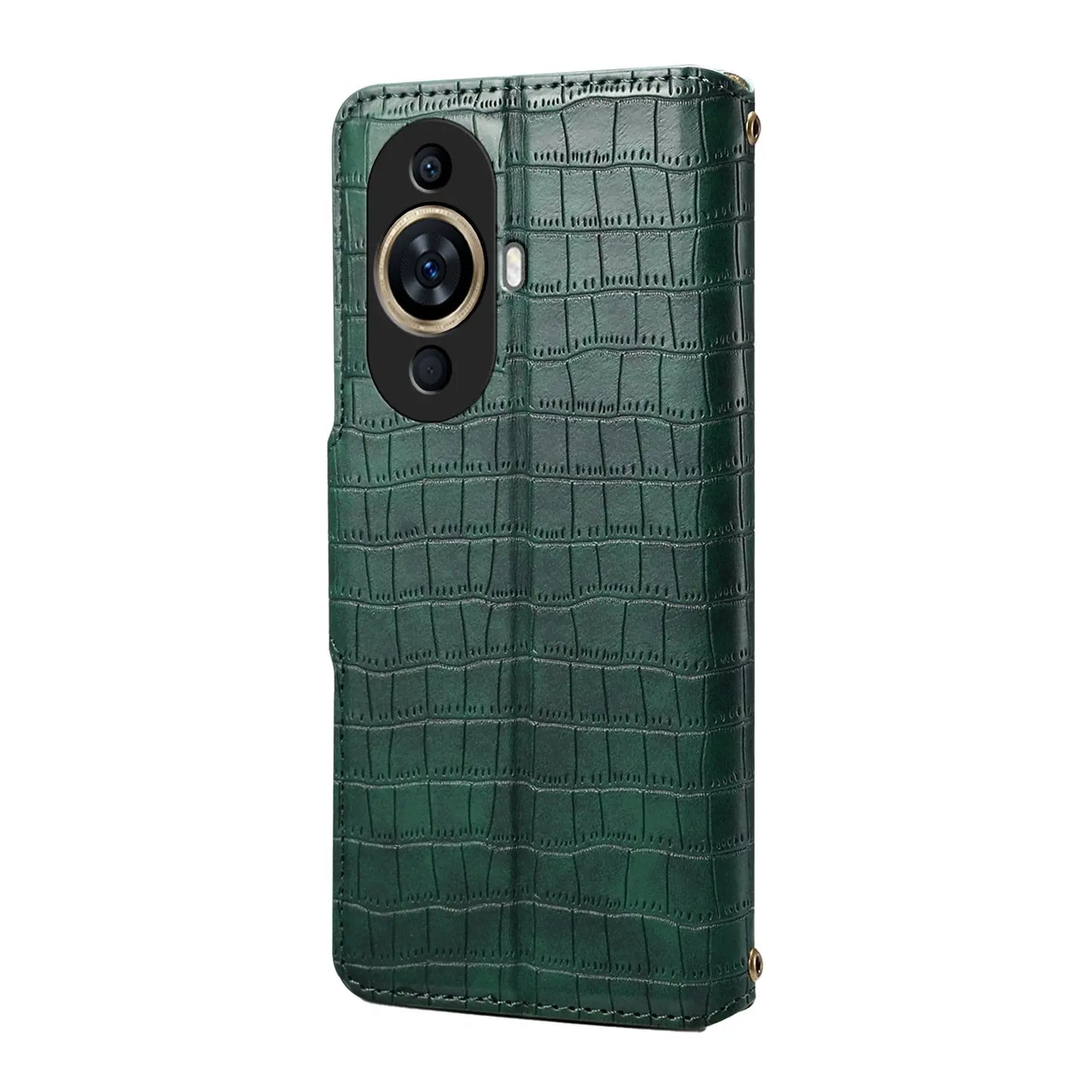 Huawei Nova 11 Denior Leather Case - Crocodile Texture with Oil Edge, Wallet & Kickstand Features-buycases.co.uk