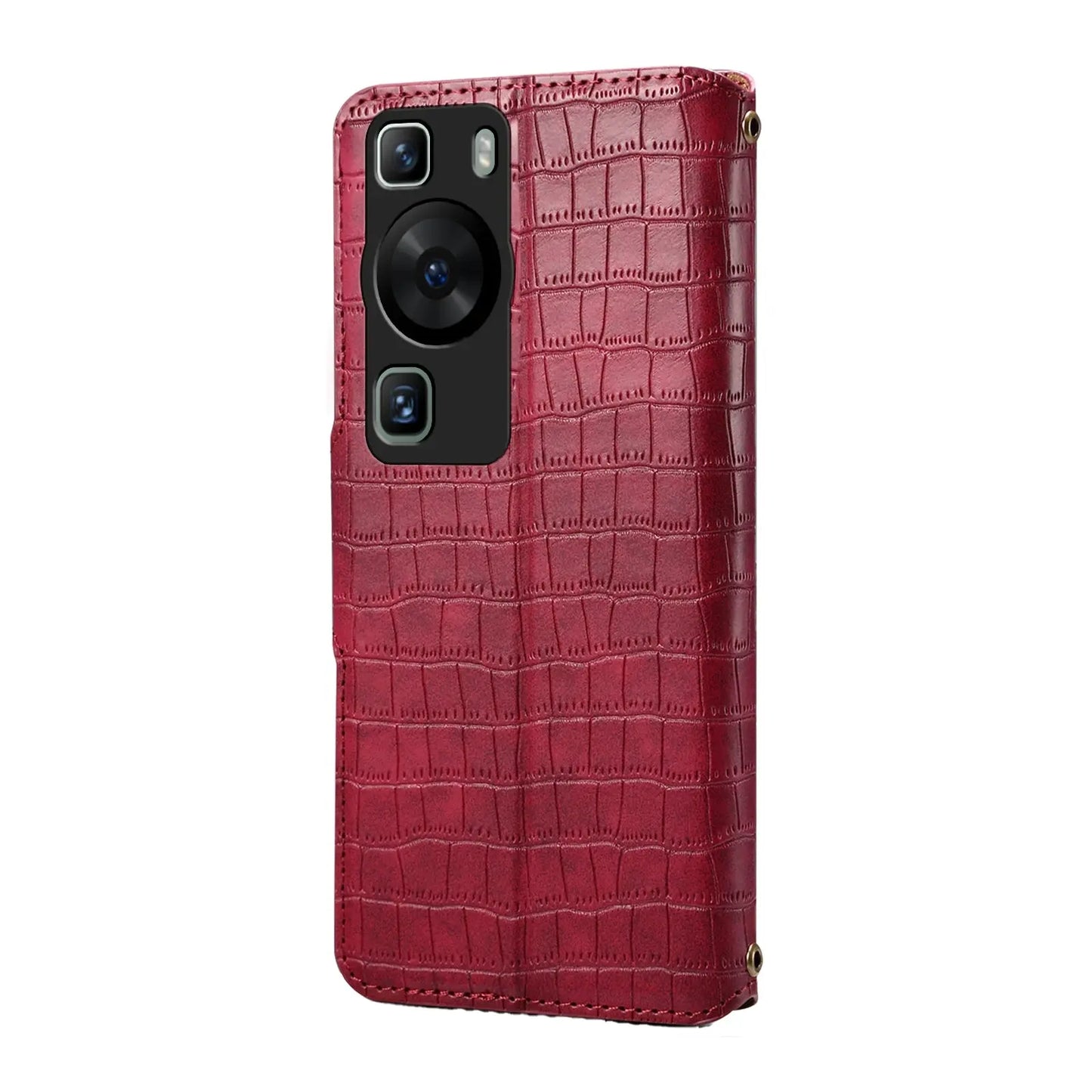 Huawei P60 Denior Leather Case - Crocodile Texture with Oil Edge, Wallet & Kickstand Features-buycases.co.uk