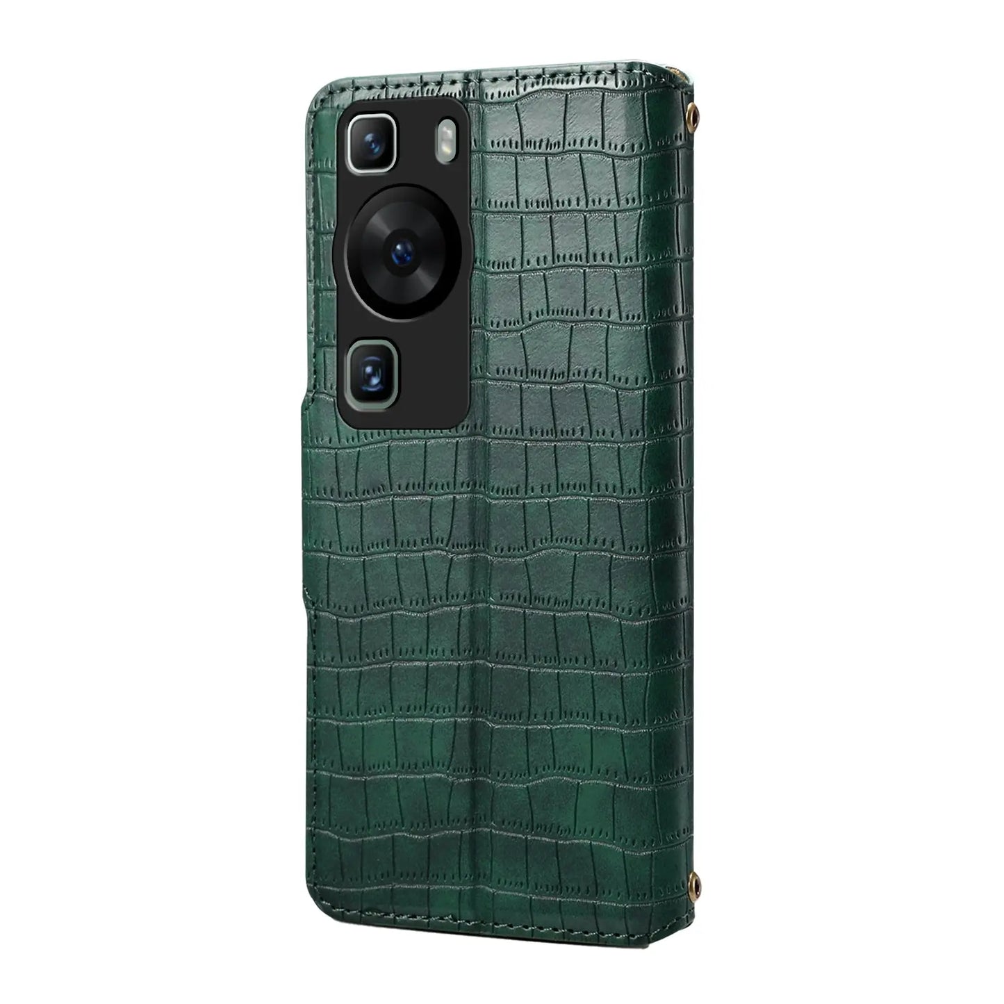 Huawei P60 Denior Leather Case - Crocodile Texture with Oil Edge, Wallet & Kickstand Features-buycases.co.uk