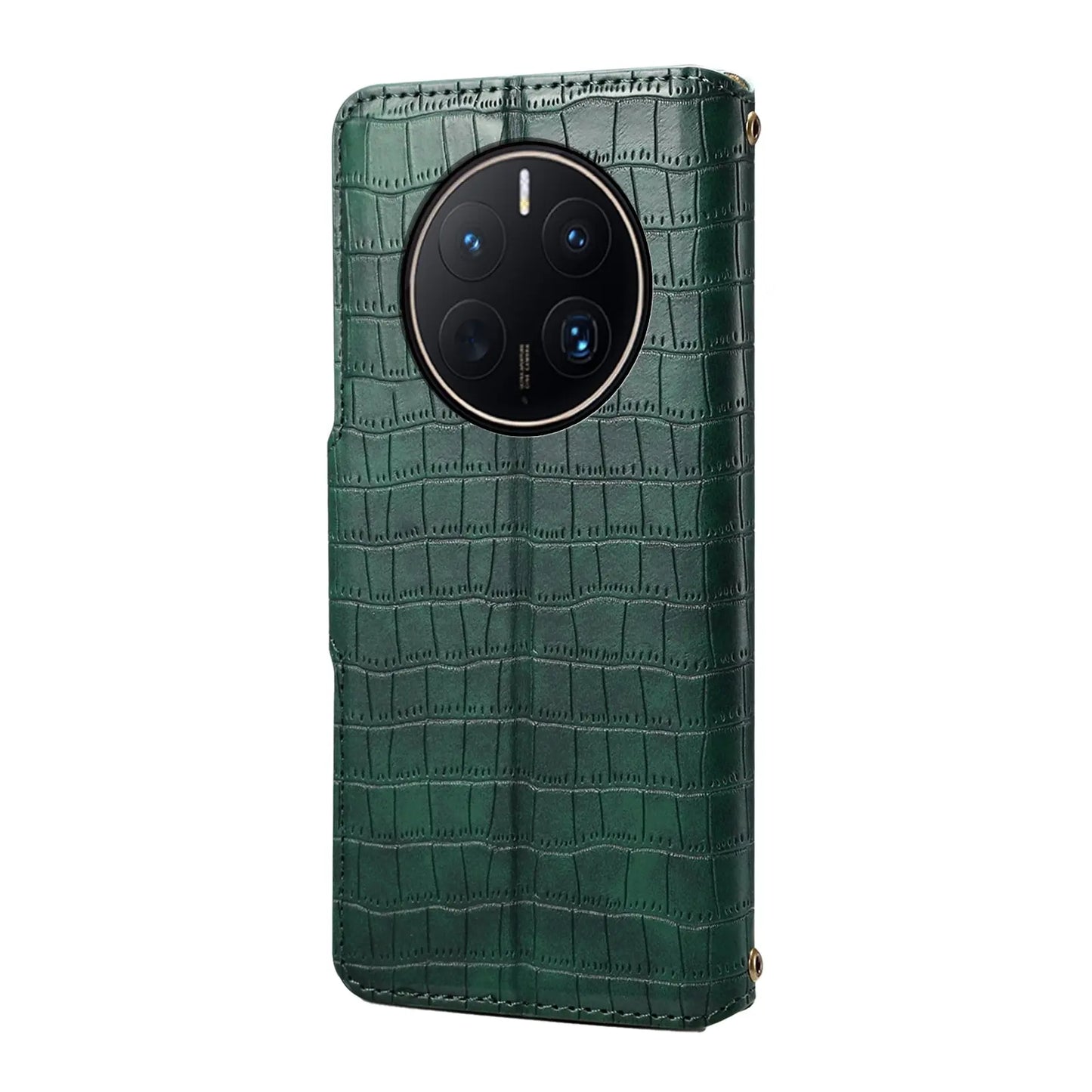 Huawei Mate 50 Pro Denior Leather Case - Crocodile Texture with Oil Edge, Wallet & Kickstand Features-buycases.co.uk