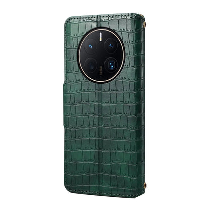 Huawei Mate 50 Pro Denior Leather Case - Crocodile Texture with Oil Edge, Wallet & Kickstand Features-buycases.co.uk