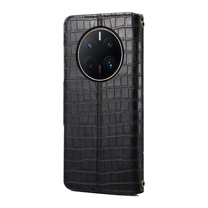 Huawei Mate 50 Pro Denior Leather Case - Crocodile Texture with Oil Edge, Wallet & Kickstand Features-buycases.co.uk