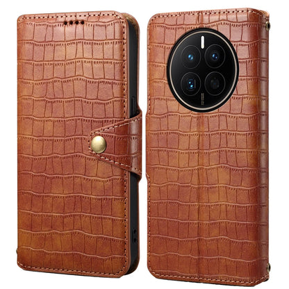 Huawei Mate 50 Denior Leather Case - Crocodile Texture with Oil Edge, Wallet & Kickstand Features-buycases.co.uk