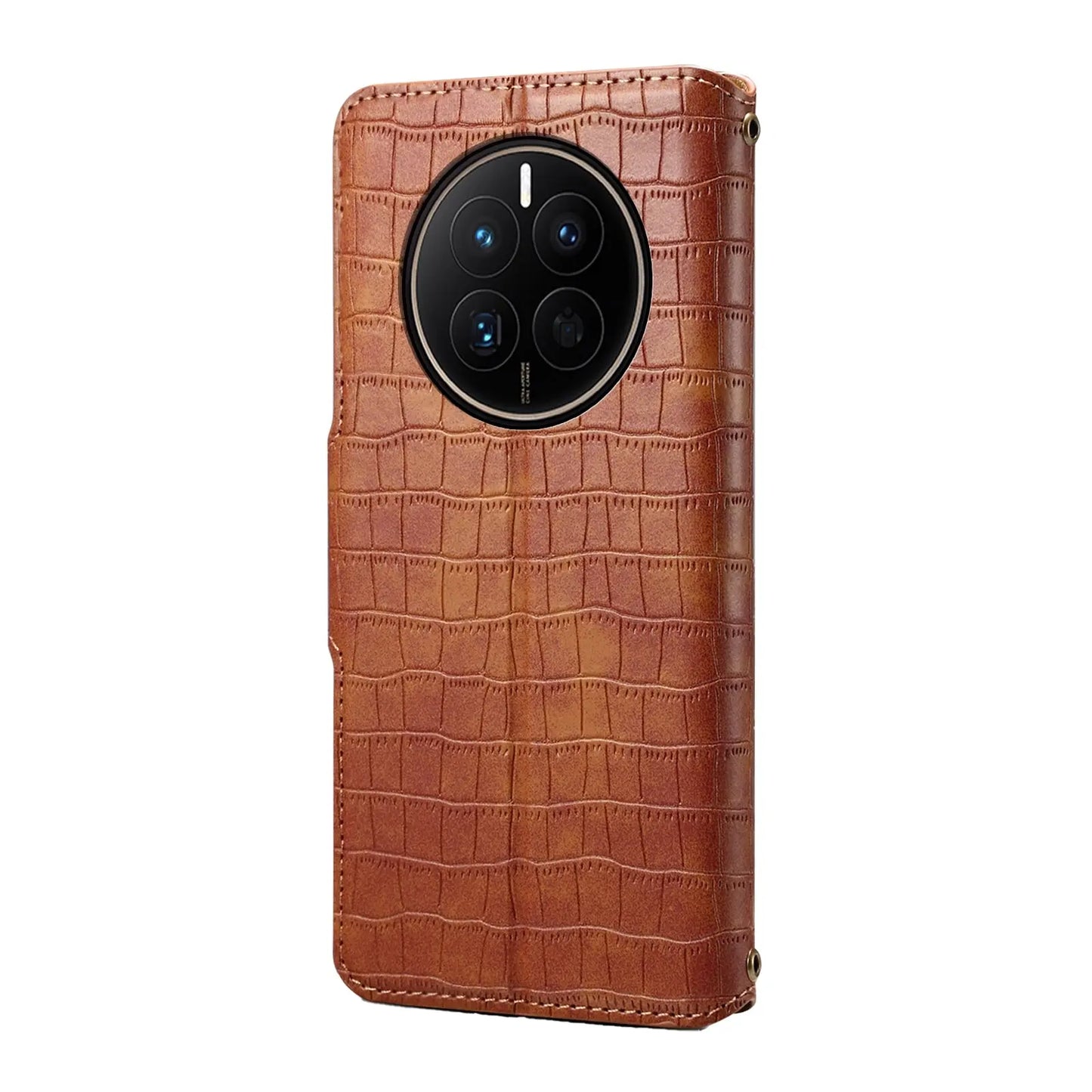 Huawei Mate 50 Denior Leather Case - Crocodile Texture with Oil Edge, Wallet & Kickstand Features-buycases.co.uk