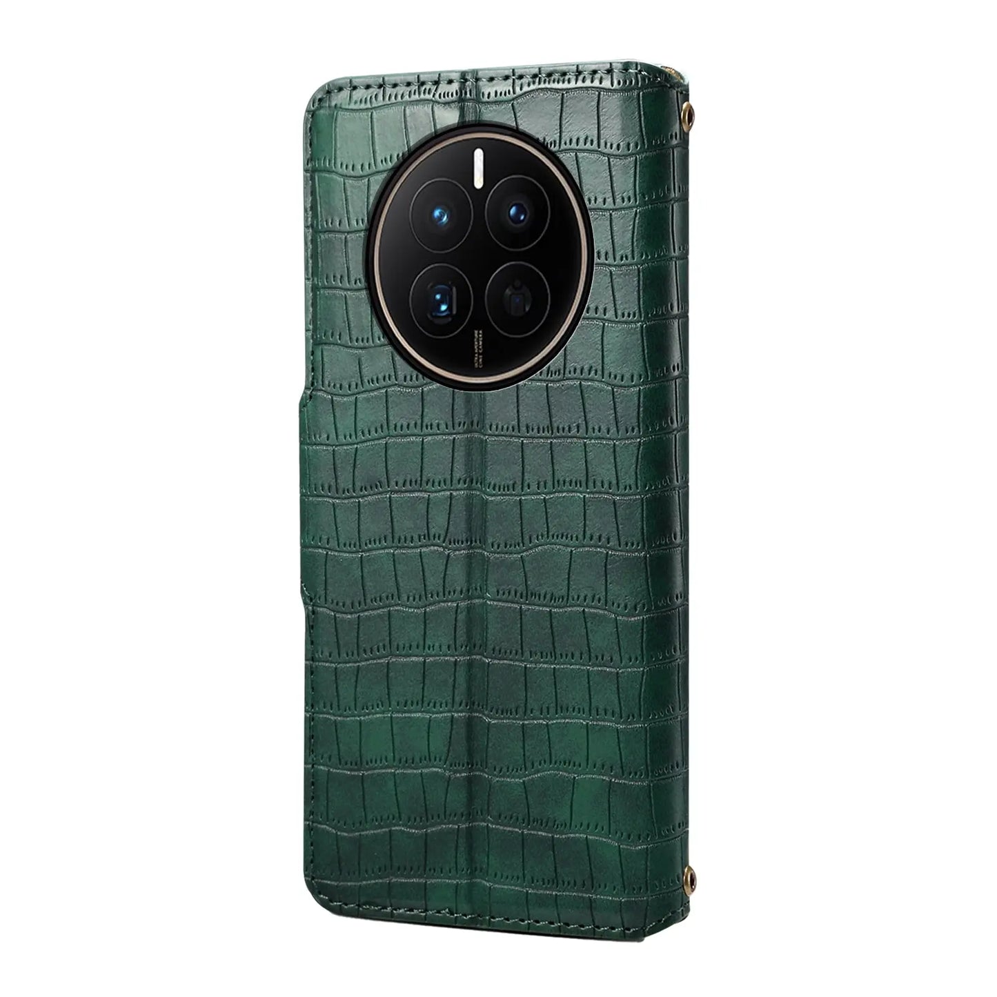 Huawei Mate 50 Denior Leather Case - Crocodile Texture with Oil Edge, Wallet & Kickstand Features-buycases.co.uk