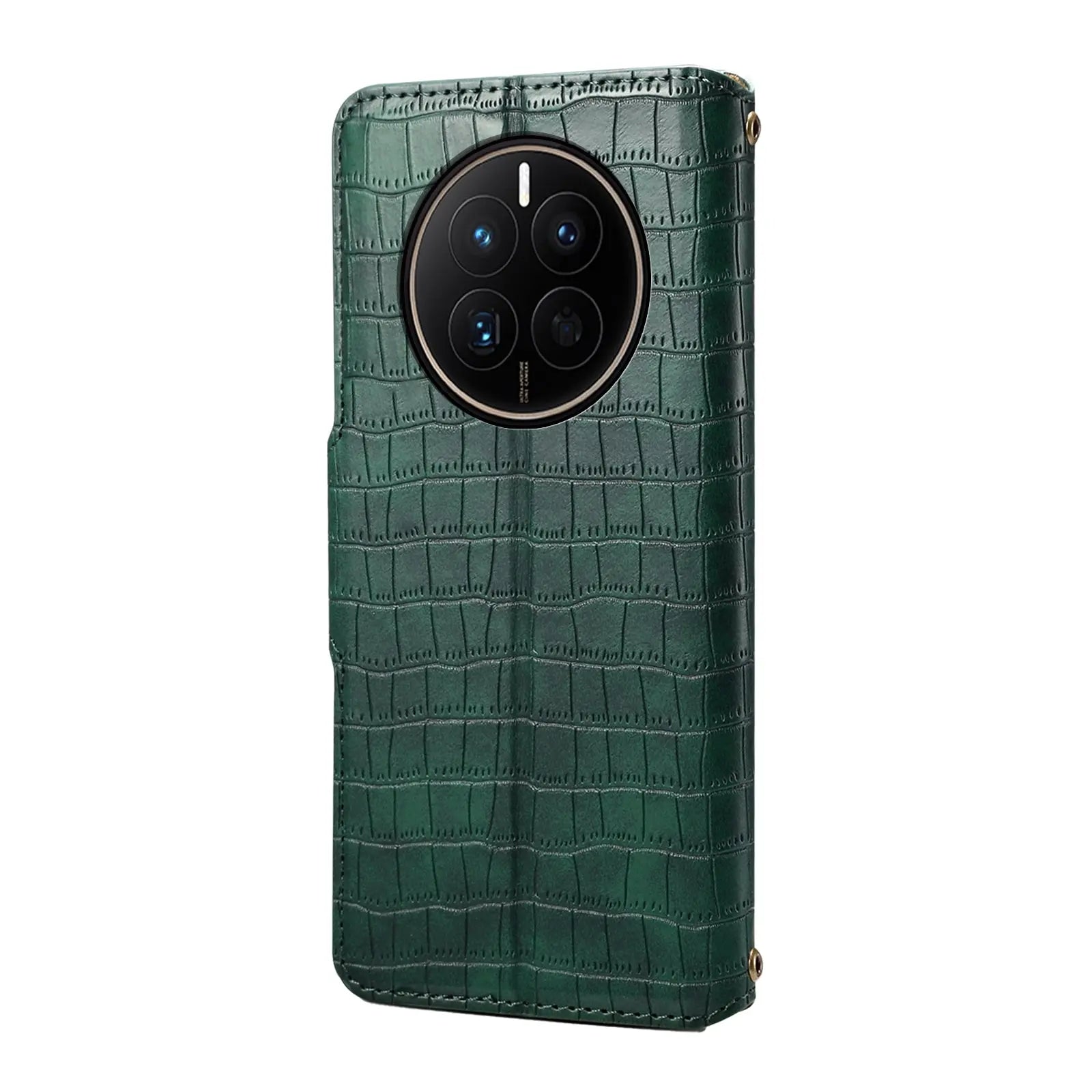 Huawei Mate 50 Denior Leather Case - Crocodile Texture with Oil Edge, Wallet & Kickstand Features-buycases.co.uk