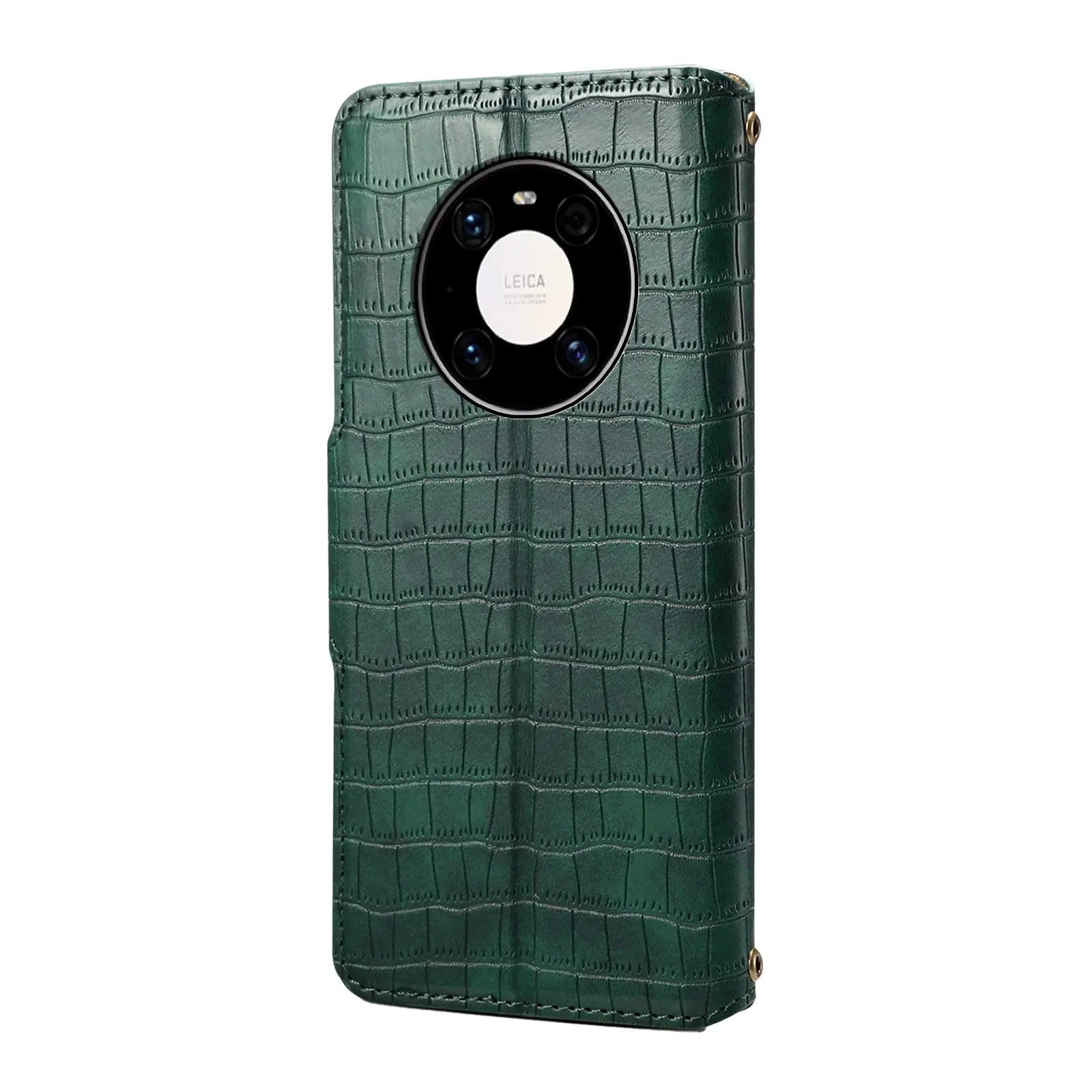 Huawei Mate 40 Pro Denior Leather Case - Crocodile Texture with Oil Edge, Wallet & Kickstand Features-buycases.co.uk