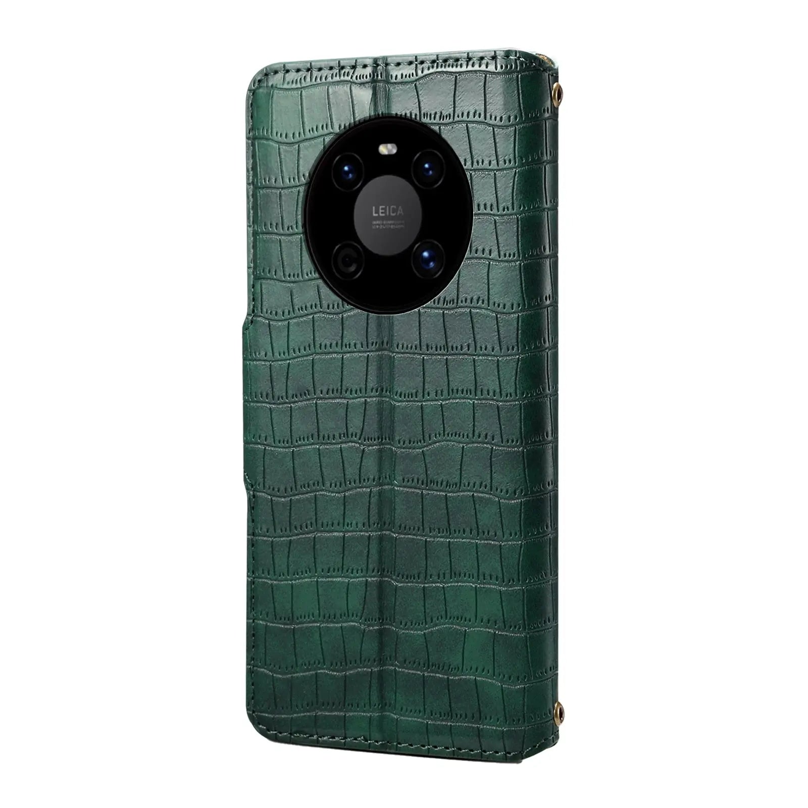 Huawei Mate 40 Denior Leather Case - Crocodile Texture with Oil Edge, Wallet & Kickstand Features-buycases.co.uk