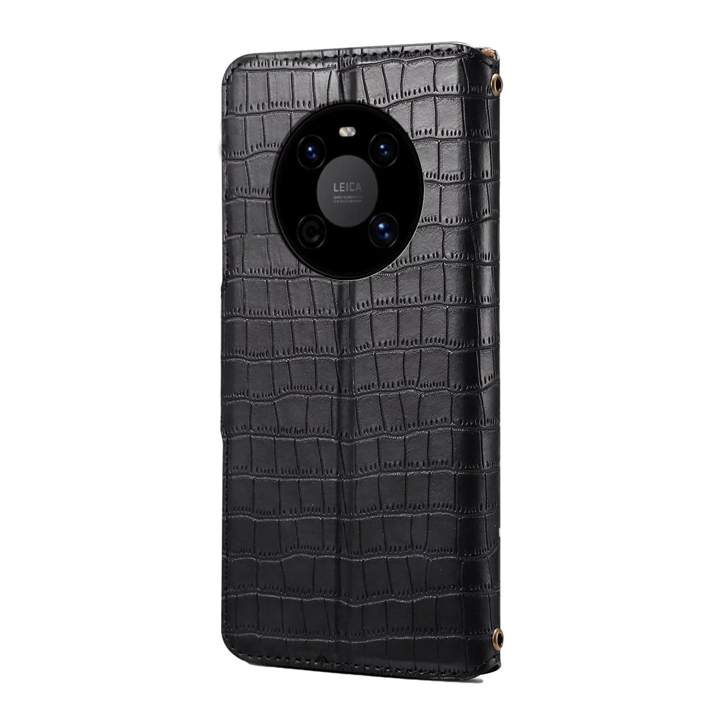 Huawei Mate 40 Denior Leather Case - Crocodile Texture with Oil Edge, Wallet & Kickstand Features-buycases.co.uk
