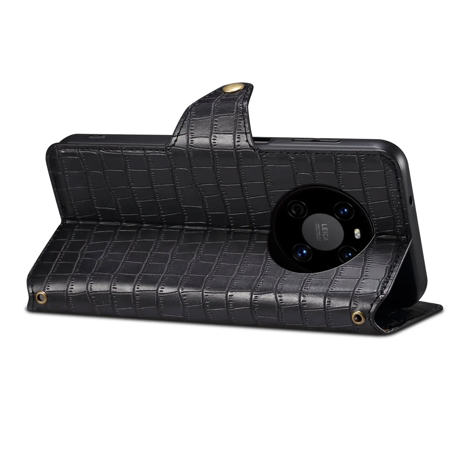 Huawei Mate 40 Denior Leather Case - Crocodile Texture with Oil Edge, Wallet & Kickstand Features-buycases.co.uk