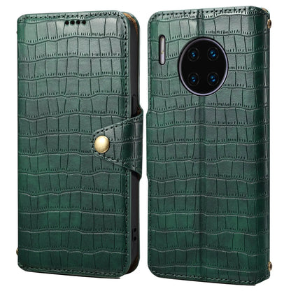 Huawei Mate 30 Pro Denior Leather Case - Crocodile Texture with Oil Edge, Wallet & Kickstand Features-buycases.co.uk