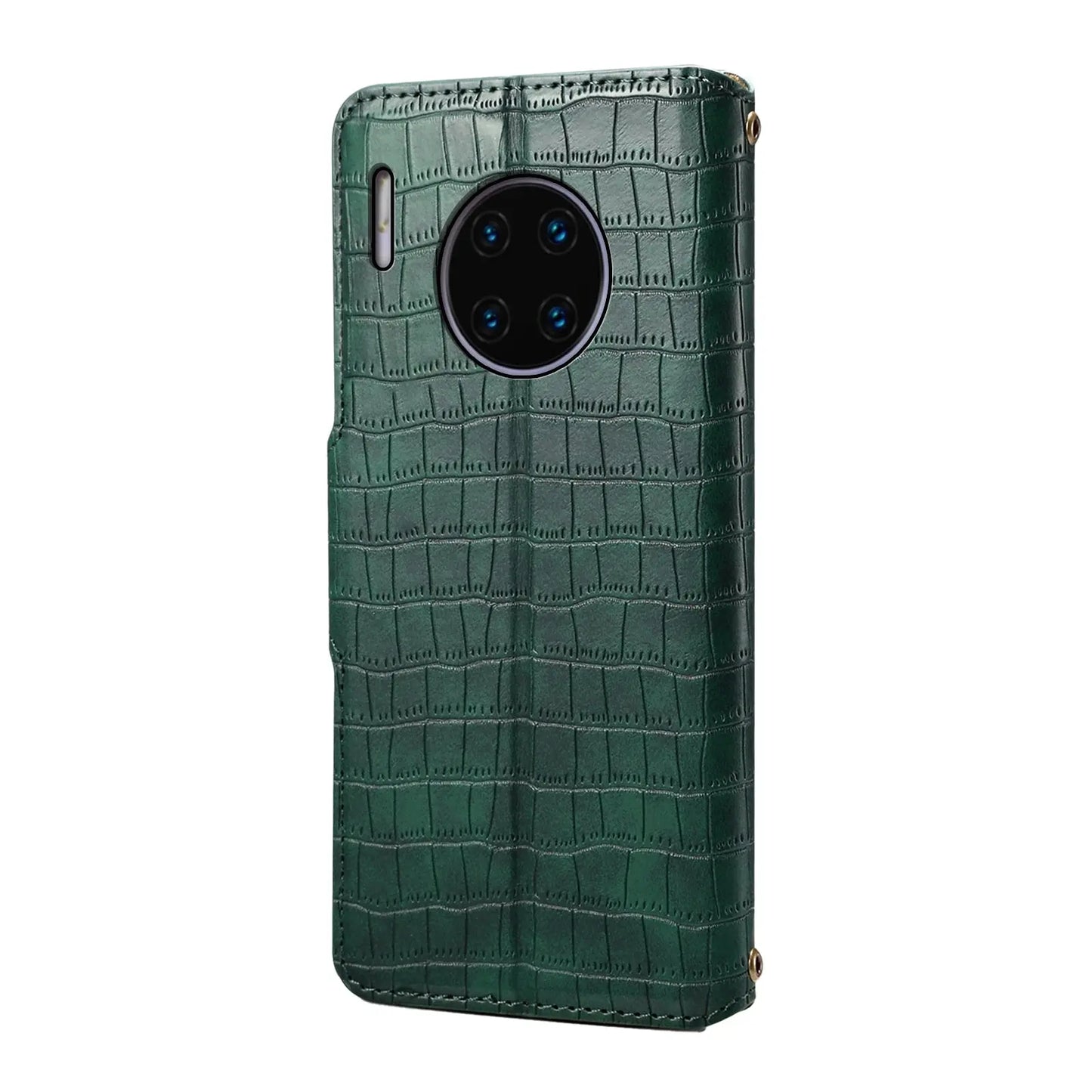 Huawei Mate 30 Pro Denior Leather Case - Crocodile Texture with Oil Edge, Wallet & Kickstand Features-buycases.co.uk
