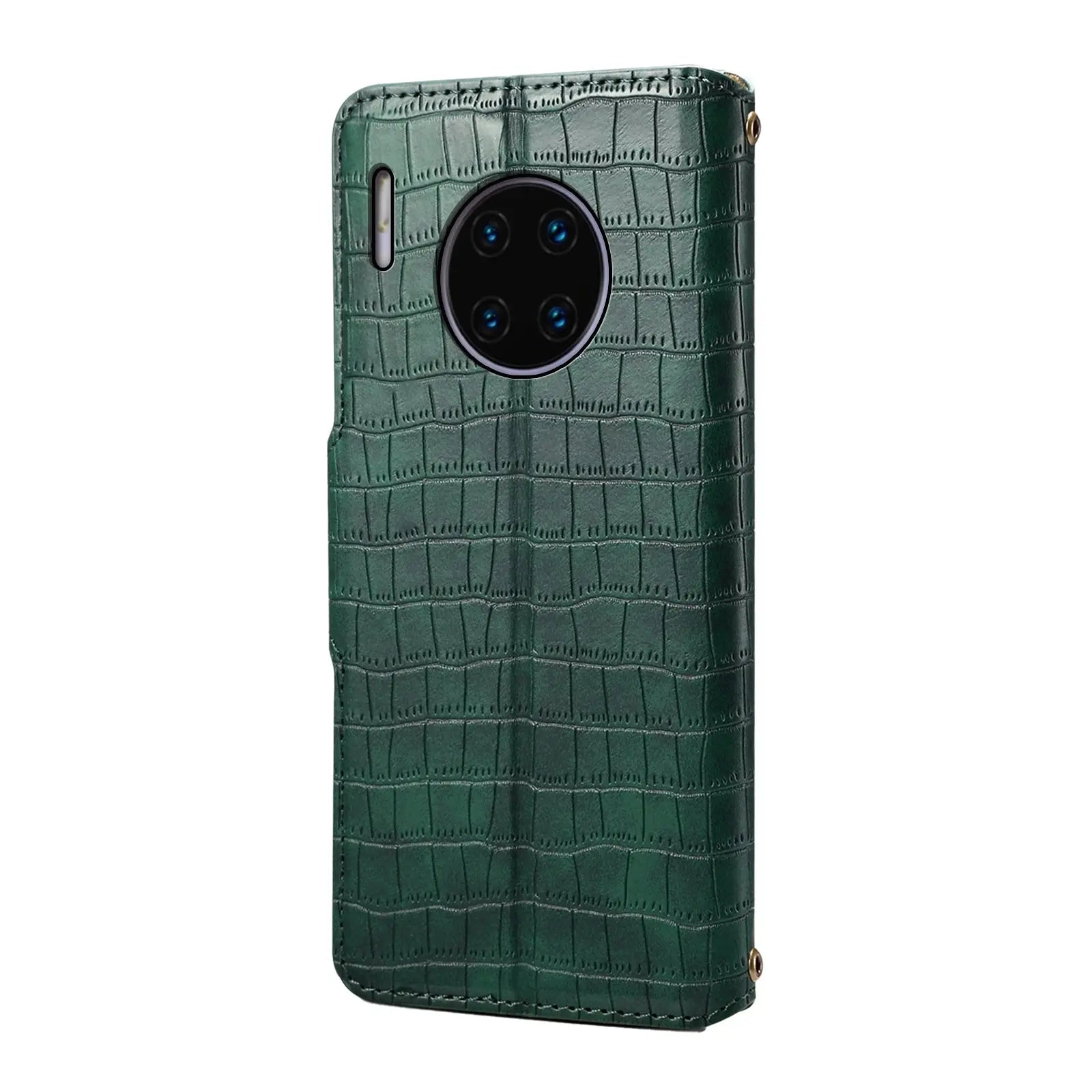 Huawei Mate 30 Pro Denior Leather Case - Crocodile Texture with Oil Edge, Wallet & Kickstand Features-buycases.co.uk