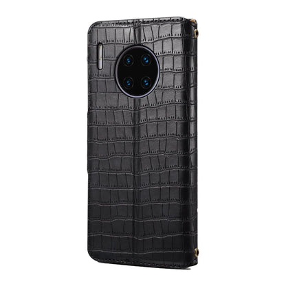 Huawei Mate 30 Pro Denior Leather Case - Crocodile Texture with Oil Edge, Wallet & Kickstand Features-buycases.co.uk