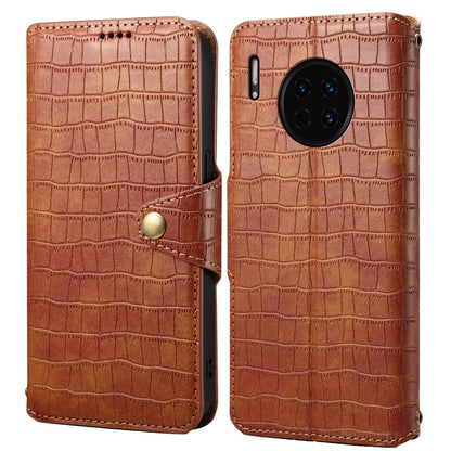 Huawei Mate 30 Denior Leather Case - Crocodile Texture with Oil Edge, Wallet & Kickstand Features-buycases.co.uk