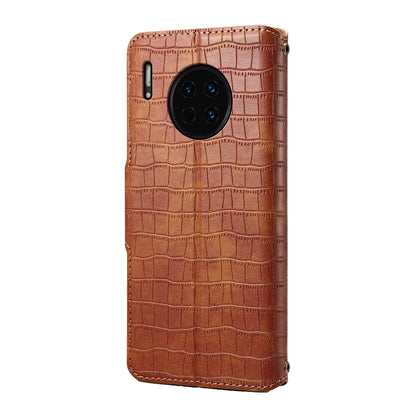 Huawei Mate 30 Denior Leather Case - Crocodile Texture with Oil Edge, Wallet & Kickstand Features-buycases.co.uk