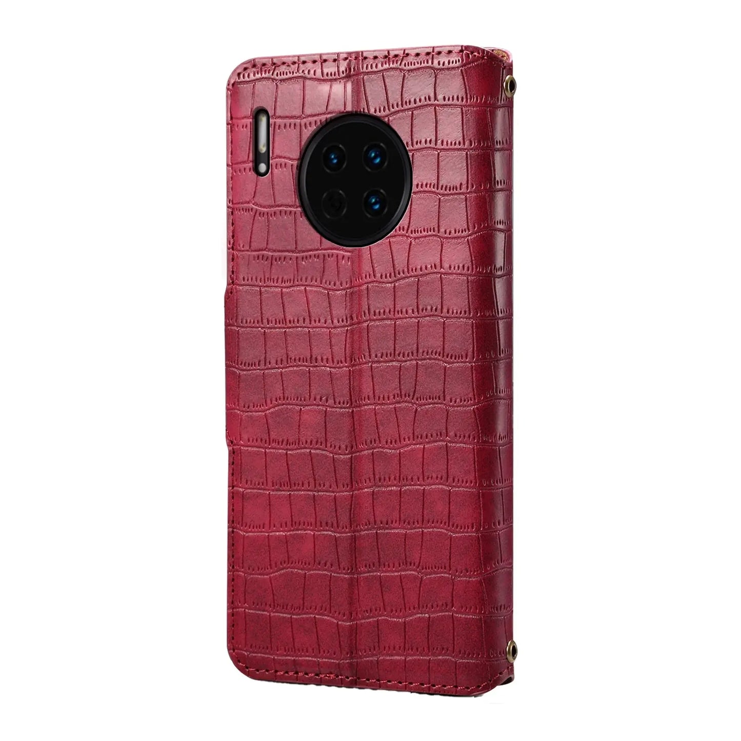 Huawei Mate 30 Denior Leather Case - Crocodile Texture with Oil Edge, Wallet & Kickstand Features-buycases.co.uk