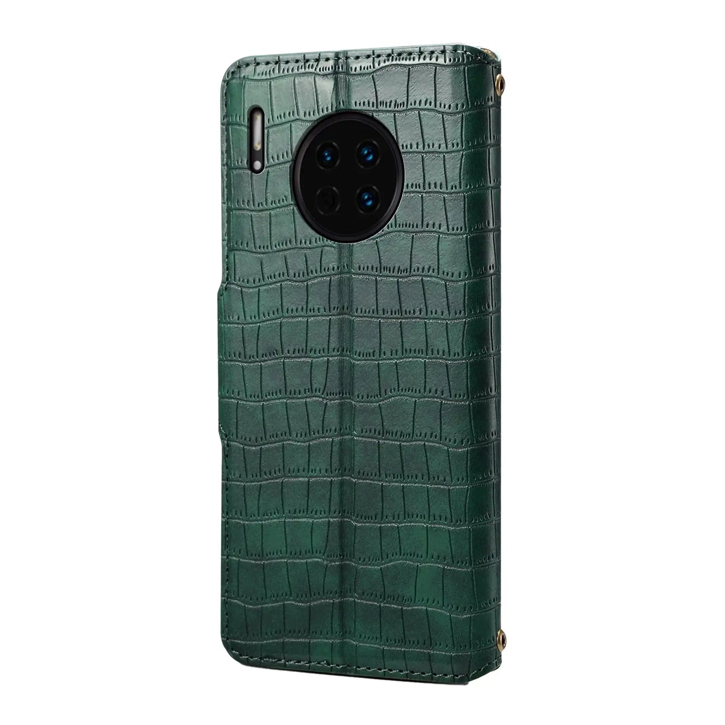 Huawei Mate 30 Denior Leather Case - Crocodile Texture with Oil Edge, Wallet & Kickstand Features-buycases.co.uk