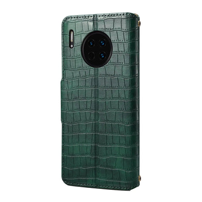 Huawei Mate 30 Denior Leather Case - Crocodile Texture with Oil Edge, Wallet & Kickstand Features-buycases.co.uk