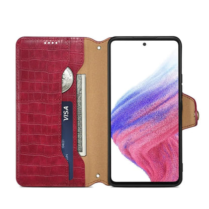 Samsung Galaxy A23 5G Denior Leather Case - Crocodile Texture with Oil Edge, Wallet & Kickstand Features-buycases.co.uk