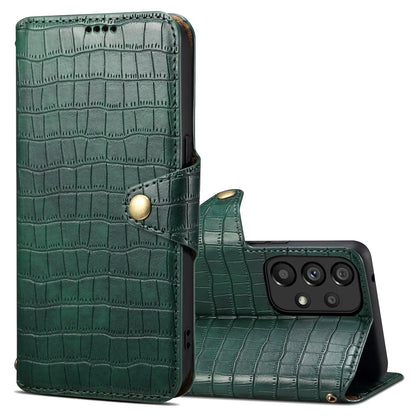 Samsung Galaxy A23 5G Denior Leather Case - Crocodile Texture with Oil Edge, Wallet & Kickstand Features-buycases.co.uk