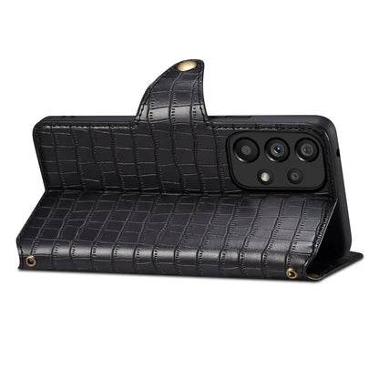 Samsung Galaxy A23 5G Denior Leather Case - Crocodile Texture with Oil Edge, Wallet & Kickstand Features-buycases.co.uk