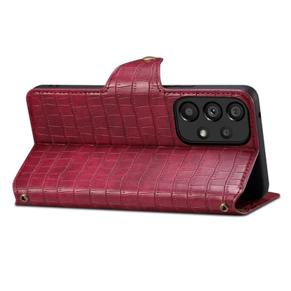 Samsung Galaxy A32 Denior Leather Case - Crocodile Texture with Oil Edge, Wallet & Kickstand Features-buycases.co.uk